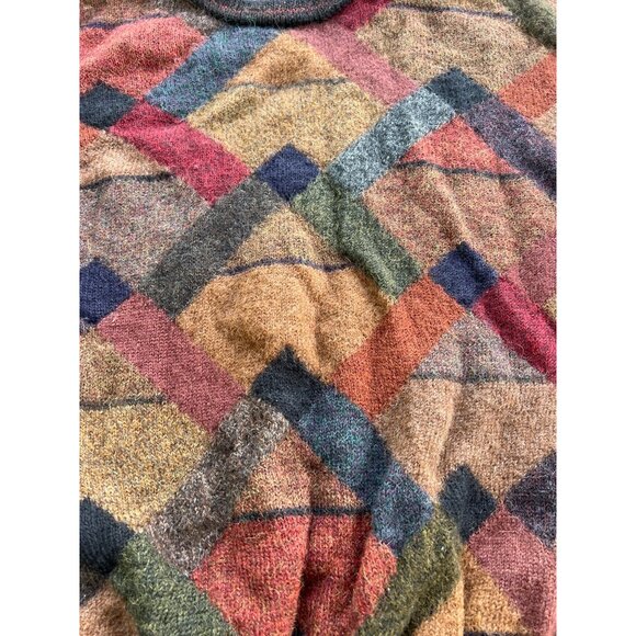 Vintage Tuttle XL Geometric Cosby Alpaca Wool Sweater A4 - Picture 2 of 5